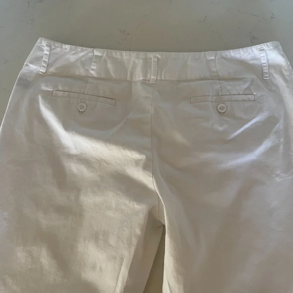 Laundry by Shelli Segal White Cotton Pants with‎ Back Pockets, Size 14